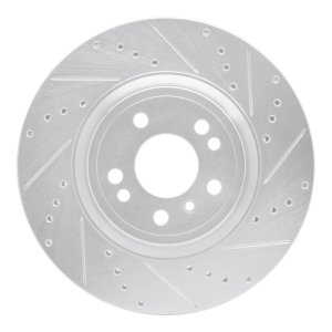 Mercedes-Benz ML250 Brake Rotor (1) - Front Right - R1 Concepts - Drilled & Slotted - Silver - `12-`18